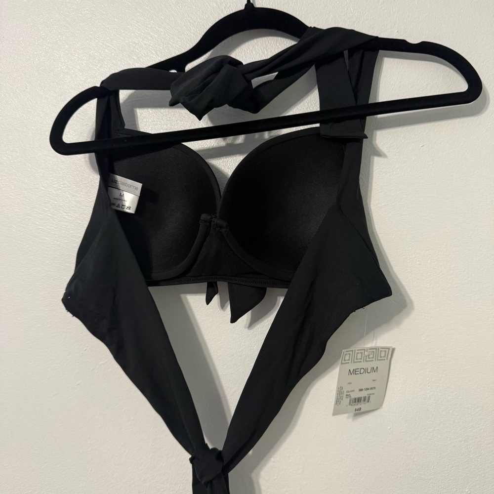 Liz Claiborne Black Bikini Top swim suit bathing suit new with tags - Picture 5 of 5